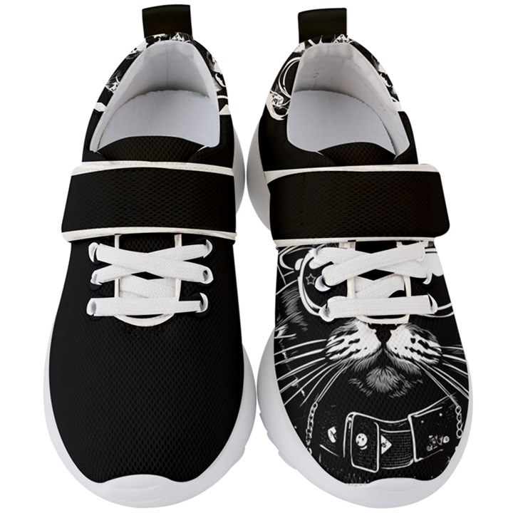 Schwarz katze punk Kids  Velcro Strap Shoes