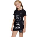 Schwarz katze punk Kids  Short Overalls View2