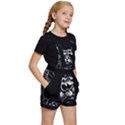 Schwarz katze punk Kids  Short Overalls View3