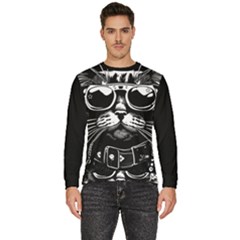 Schwarz Katze Punk Men s Fleece Sweatshirt