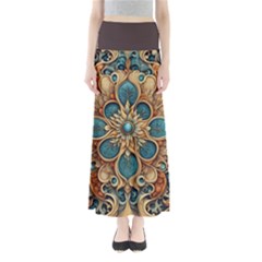 Dunkelbraun Pattern 1 Full Length Maxi Skirt by 2607694c