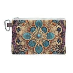 Dunkelbraun Pattern 1 Canvas Cosmetic Bag (large) by 2607694c