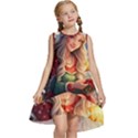 Christmas greeting Kids  Frill Swing Dress View1