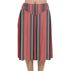 Streifen Velvet Flared Midi Skirt by 2607694c