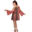 Rosa Grau Streifen Boho Dress View2