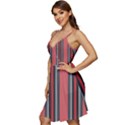 Rosa Grau Streifen V-Neck Pocket Summer Dress  View3