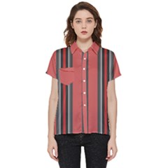 Rosa Grau Streifen Short Sleeve Pocket Shirt by 2607694c