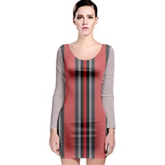 Rosa Grau Streifen Long Sleeve Bodycon Dress by 2607694c