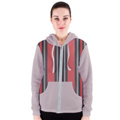 Rosa Grau Streifen Women s Zipper Hoodie by 2607694c