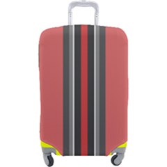 Rosa Grau Streifen Luggage Cover (large) by 2607694c