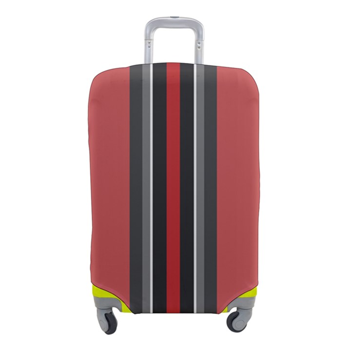 Rosa Grau Streifen Luggage Cover (Small)