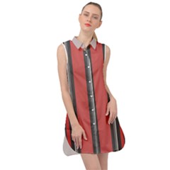 Rosa Grau Streifen Sleeveless Shirt Dress by 2607694c