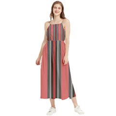 Rosa Grau Streifen Boho Sleeveless Summer Dress by 2607694c