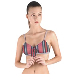 Rosa Grau Streifen Tie Up Cut Bikini Top by 2607694c