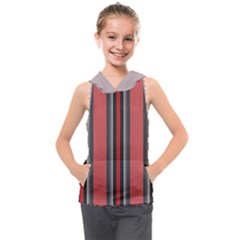 Rosa Grau Streifen Kids  Sleeveless Hoodie by 2607694c