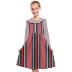 Rosa Grau Streifen Kids  Midi Sailor Dress by 2607694c