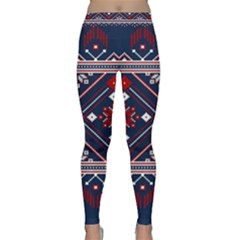 Ukrainian Folk Seamless Pattern Ornament Art Classic Yoga Leggings by Bedest