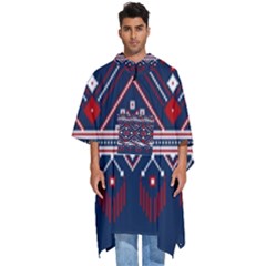 Ukrainian Folk Seamless Pattern Ornament Art Men s Hooded Rain Ponchos by Bedest