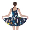 Big Set Cute Astronauts Space Planets Stars Aliens Rockets Ufo Constellations Satellite Moon Rover V Skater Dress View2