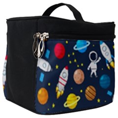 Big Set Cute Astronauts Space Planets Stars Aliens Rockets Ufo Constellations Satellite Moon Rover V Make Up Travel Bag (big) by Bedest