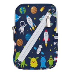 Big Set Cute Astronauts Space Planets Stars Aliens Rockets Ufo Constellations Satellite Moon Rover V Belt Pouch Bag (small) by Bedest