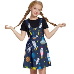 Big Set Cute Astronauts Space Planets Stars Aliens Rockets Ufo Constellations Satellite Moon Rover V Kids  Apron Dress by Bedest