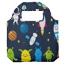 Big Set Cute Astronauts Space Planets Stars Aliens Rockets Ufo Constellations Satellite Moon Rover V Premium Foldable Grocery Recycle Bag View1