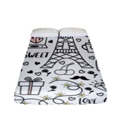 Big Collection With Hand Drawn Objects Valentines Day Fitted Sheet (full/ Double Size) by Bedest