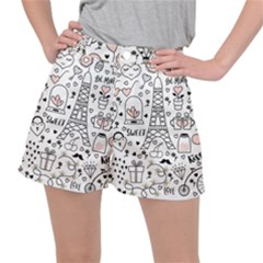 Big Collection With Hand Drawn Objects Valentines Day Women s Ripstop Shorts by Bedest