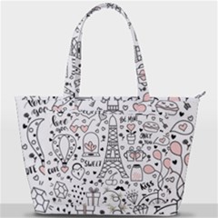 Big Collection With Hand Drawn Objects Valentines Day Back Pocket Shoulder Bag  by Bedest