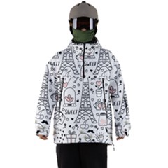 Big Collection With Hand Drawn Objects Valentines Day Men s Ski And Snowboard Waterproof Breathable Jacket by Bedest