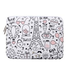 Big Collection With Hand Drawn Objects Valentines Day 14  Vertical Laptop Sleeve Case With Pocket by Bedest