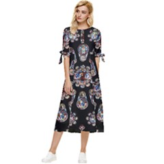 Photo Chartres Notre Dame Bow Sleeve Chiffon Midi Dress by Bedest