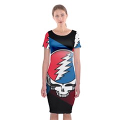 Grateful Dead Big Skull Classic Short Sleeve Midi Dress by Bedest