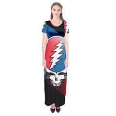 Grateful Dead Big Skull Short Sleeve Maxi Dress by Bedest