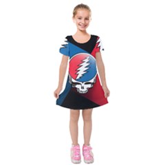 Grateful Dead Big Skull Kids  Short Sleeve Velvet Dress