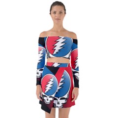 Grateful Dead Big Skull Off Shoulder Top With Skirt Set by Bedest