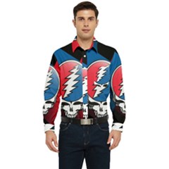 Grateful Dead Big Skull Men s Long Sleeve Pocket Shirt  by Bedest