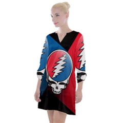 Grateful Dead Big Skull Open Neck Shift Dress by Bedest