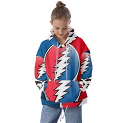 Grateful Dead Big Skull Kids  Oversized Hoodie by Bedest