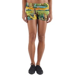 Grateful Dead Golden Road Yoga Shorts by Bedest