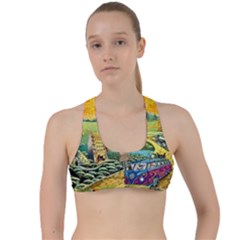 Grateful Dead Golden Road Criss Cross Racerback Sports Bra by Bedest