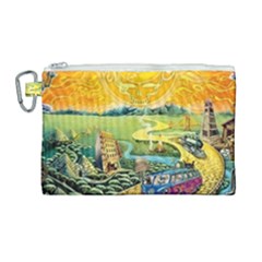 Grateful Dead Golden Road Canvas Cosmetic Bag (large) by Bedest