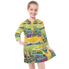 Grateful Dead Golden Road Kids  Quarter Sleeve Shirt Dress by Bedest