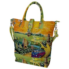 Grateful Dead Golden Road Buckle Top Tote Bag by Bedest