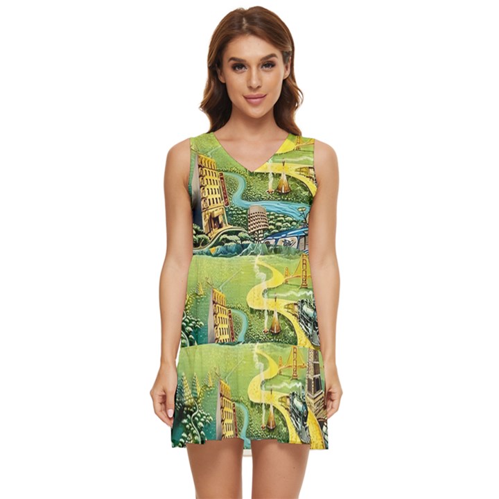 Grateful Dead Golden Road Tiered Sleeveless Mini Dress