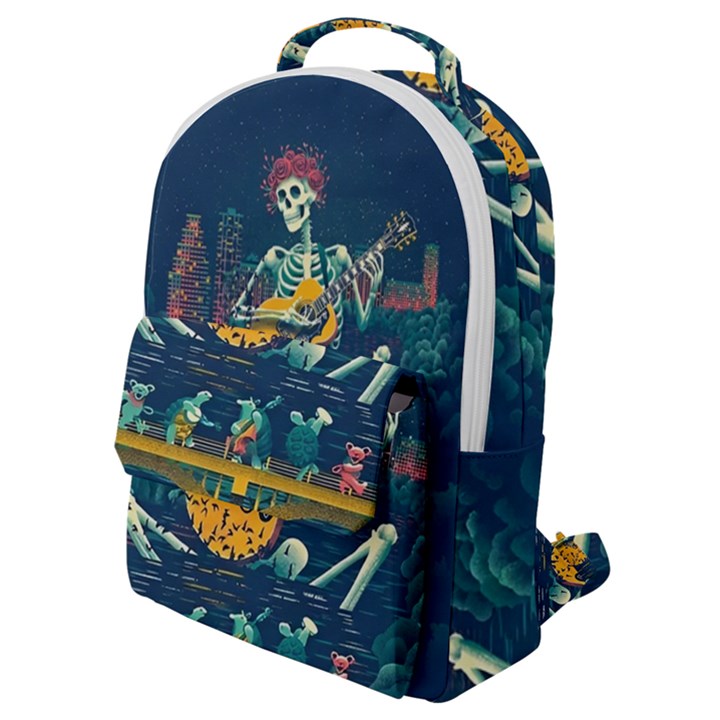 Grateful Dead Singing Skeleton Flap Pocket Backpack (Small)