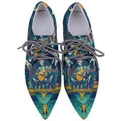 Grateful Dead Singing Skeleton Pointed Oxford Shoes by Bedest