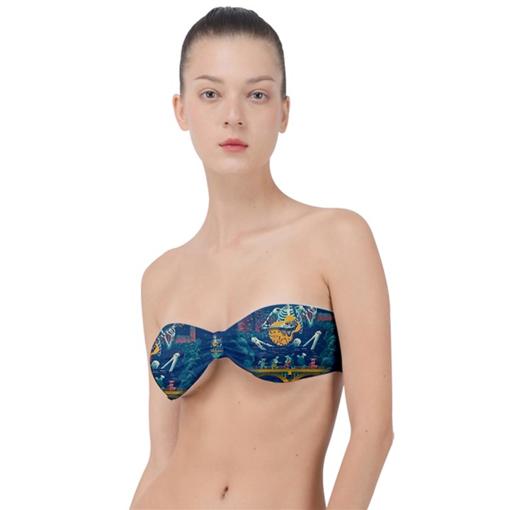 Grateful Dead Singing Skeleton Classic Bandeau Bikini Top 