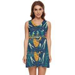 Grateful Dead Singing Skeleton Tiered Sleeveless Mini Dress by Bedest